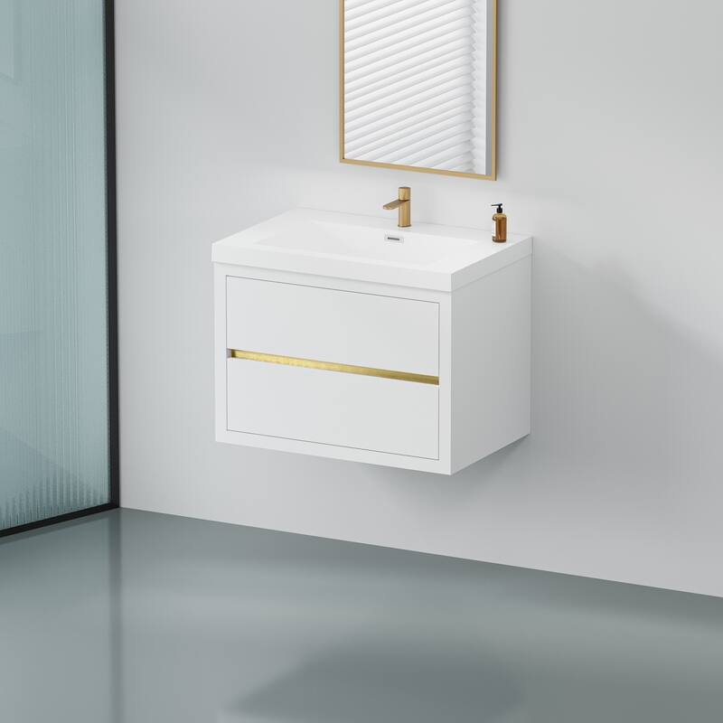 30" Wall-Mounted Bathroom Vanity with Sink