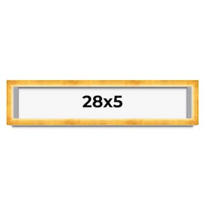 28x5 IN Shadow Box Frame Gold | 1.625 Inches Deep Real Wood