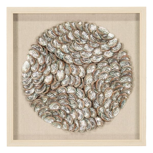 HUJI Abalone Shell Shadow Box Wall Decor for Bathroom Bedroom Office ...
