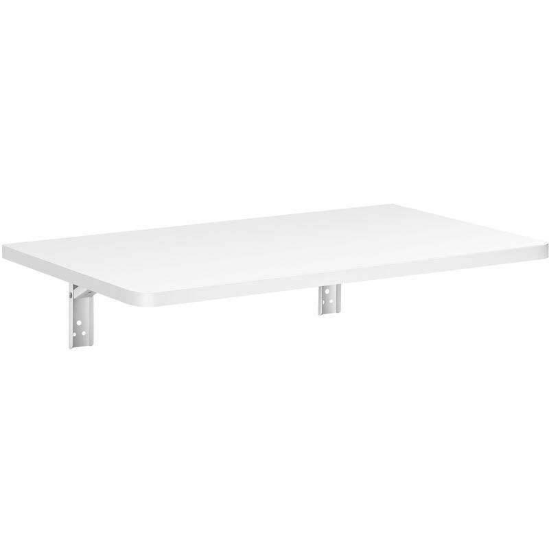 Wall Mounted Floating Desk for Home Office, Space Saving with Storage Shelves and Cubby - 23.6x15.6x5.9 inch