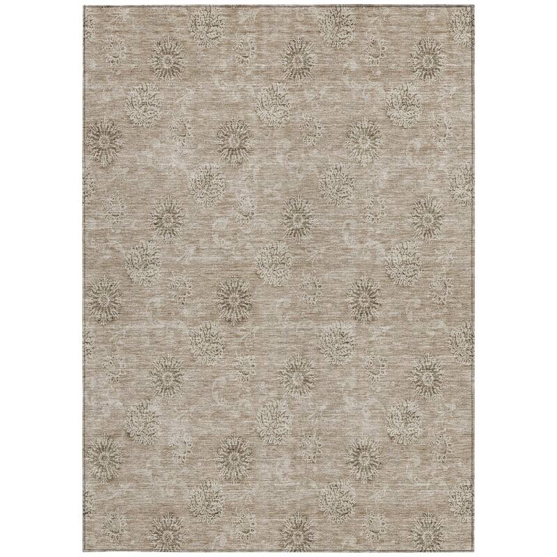 HomeRoots Floral Transitional Rectangle Outdoor Rug