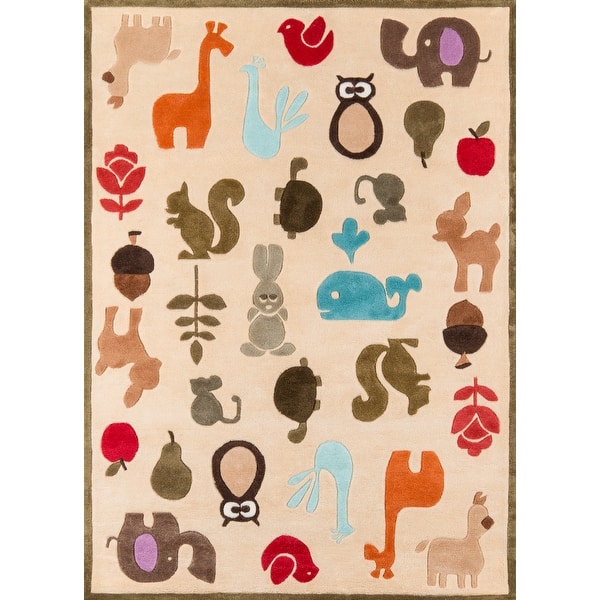 Momeni Lil Mo Whimsy Ivory Critter Hand Tufted And Momeni Lil Mo Whimsy Ivory Critter