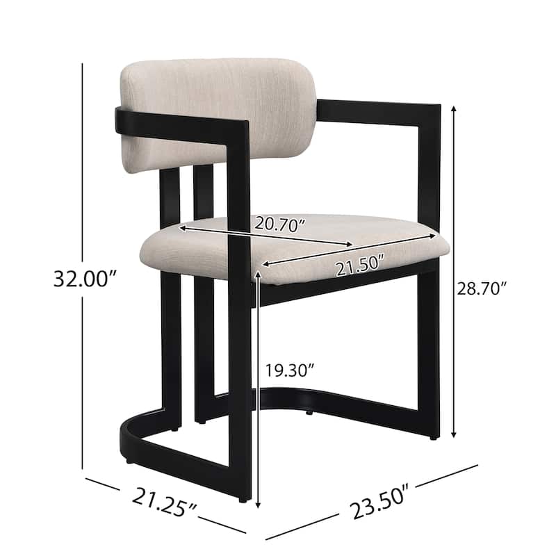 Christopher Knight Home - Lysandra Iron Fabric Dining Chair (Set of 2)