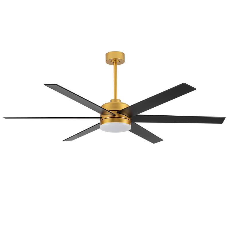 65-in Black Color-changing Integrated LED Indoor Ceiling Fan with Light and Remote (6-Blade)