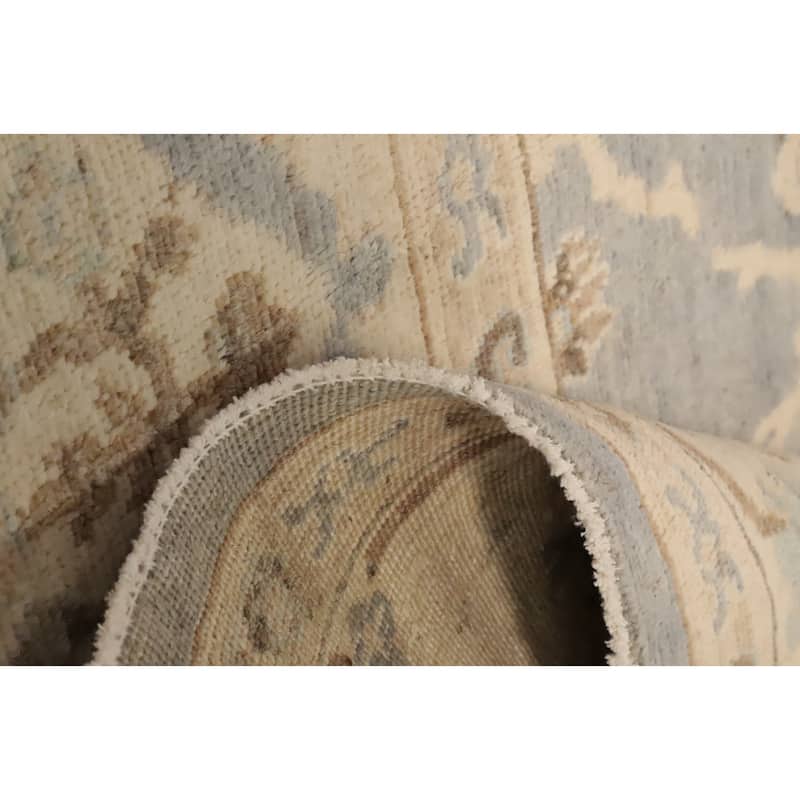 Hand Knotted Oriental 100% Wool Carpet Transitional All-Over Greys & Charcoal Oushak Area Rug - 9' 4'' X 7' 10''