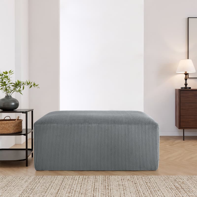 40"W Oversized No Assembly Corduroy Rectangle Ottoman