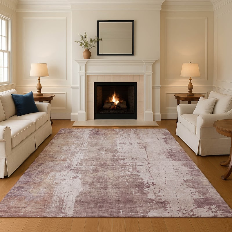 Premium Washable Super Soft Abstract Modern Mayfield Rug - Blush - 3' x 5'