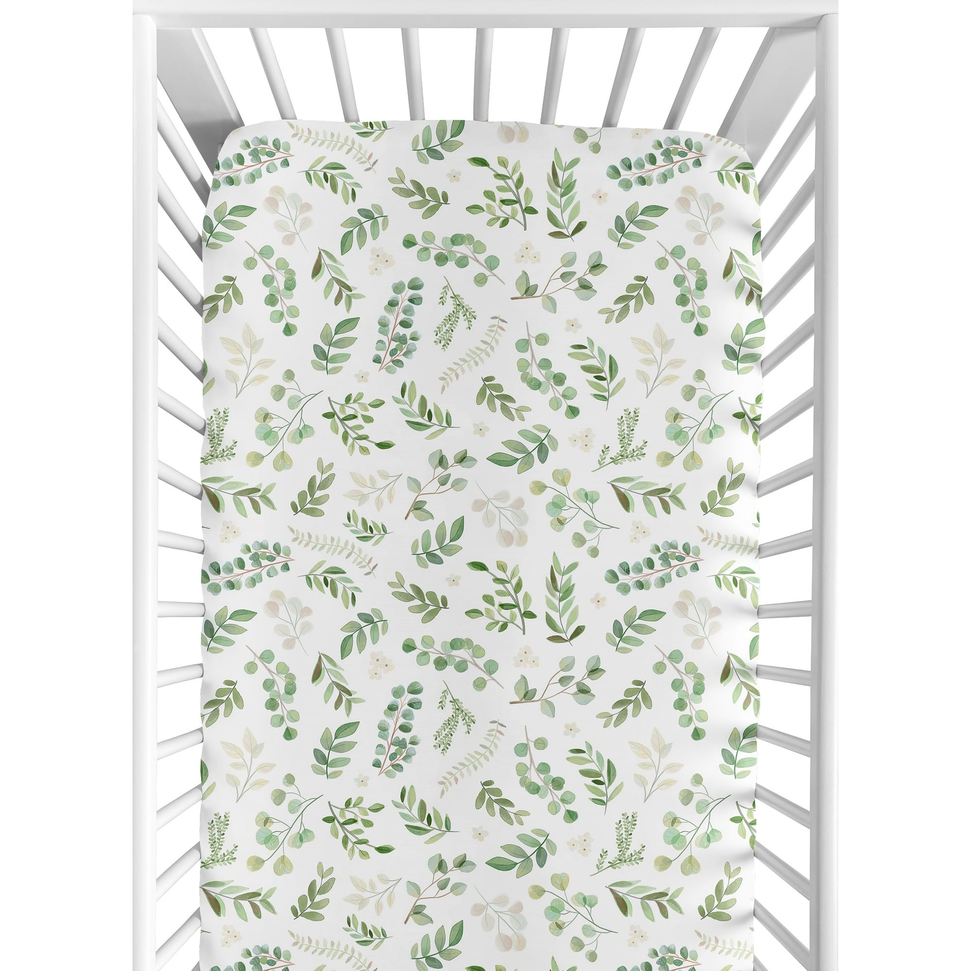 Leaf Collection Boy Girl Jersey Knit Fitted Crib Sheet Green Boho