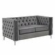 preview thumbnail 5 of 20, Modern Loveseat with Deep Dutch Velvet, Iron Legs