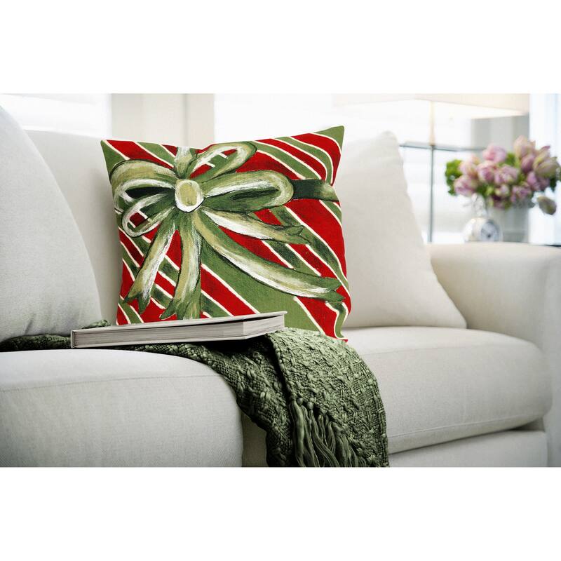 Liora Manne Visions III Gift Box Indoor/Outdoor Pillow Green 20" Square