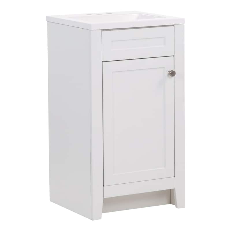 Spring Mill Cabinets Wyre 18" 1-Door Bathroom Vanity With White Sink Top