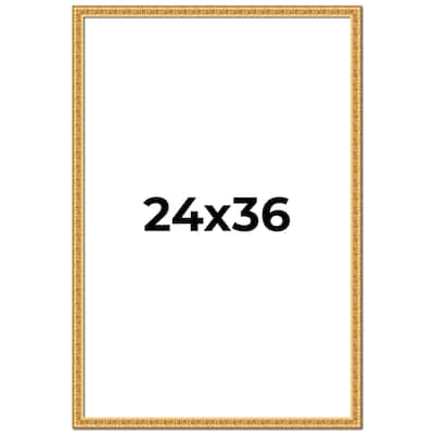 24x36 Frame Gold Real Wood Picture Frame Width 1 inches | Interior