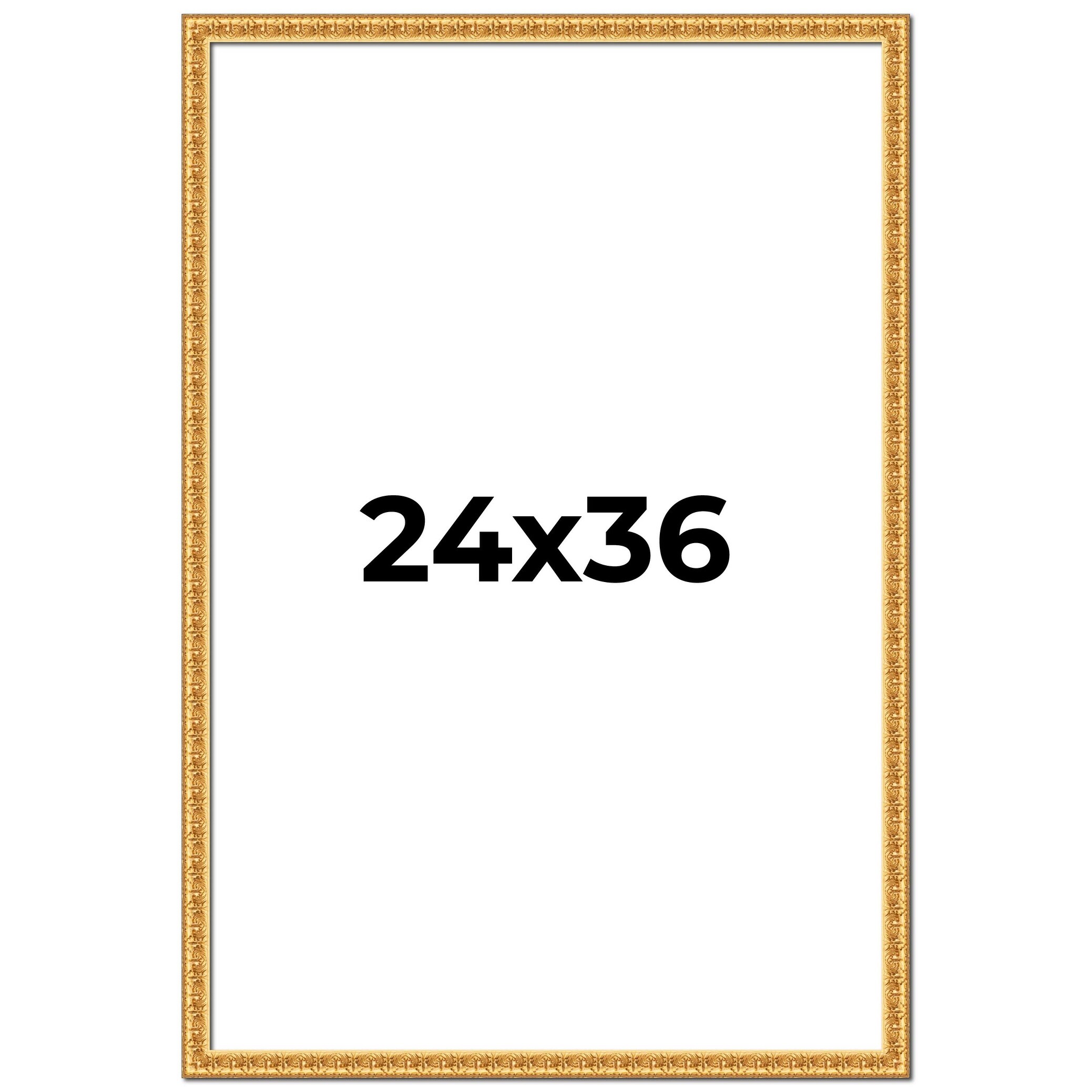 24x36 Frame Gold Real Wood Picture Frame Width 1 inches | Interior