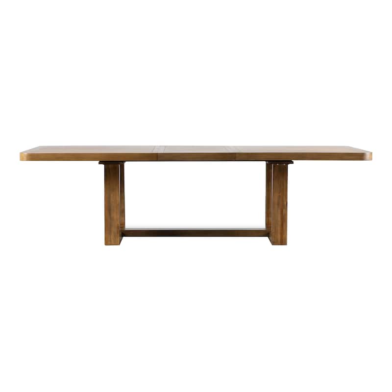 Furniture of America Leopold 7-Piece Chestnut Brown Solid Wood Dining Table Set