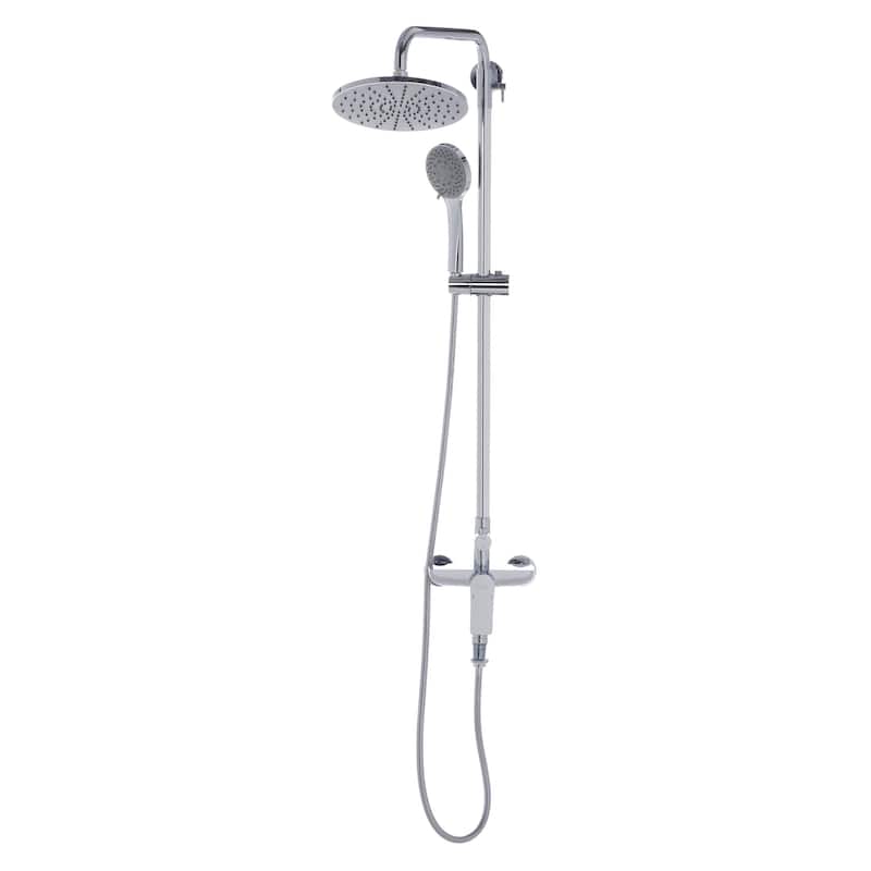 SAFAVIEH Solea Aura Wall Mount Bathroom Shower Tub Combination - 8"W x 20"D x 40"H - 8Wx20Dx40H