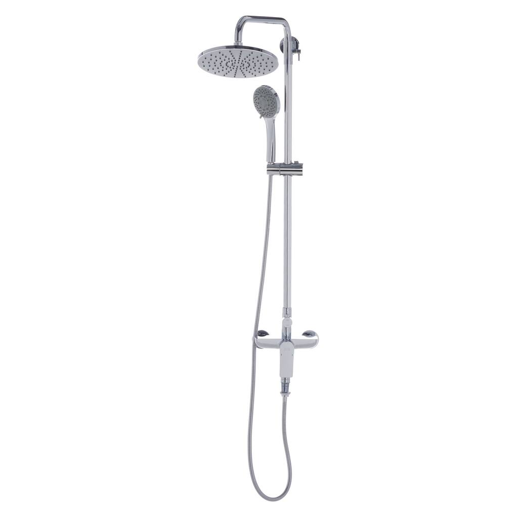 SAFAVIEH Solea Aura Wall Mount Bathroom Shower Tub Combination - 8"W x 20"D x 40"H - 8Wx20Dx40H