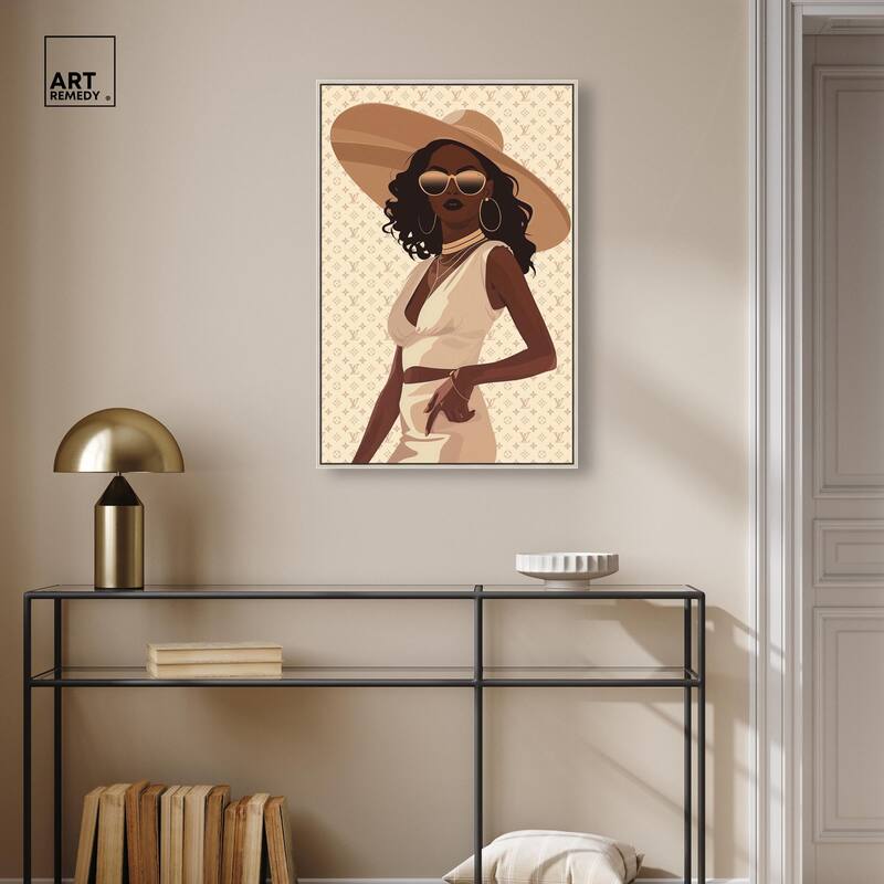 Stylish Gal in Tans Canvas by Art Remedy