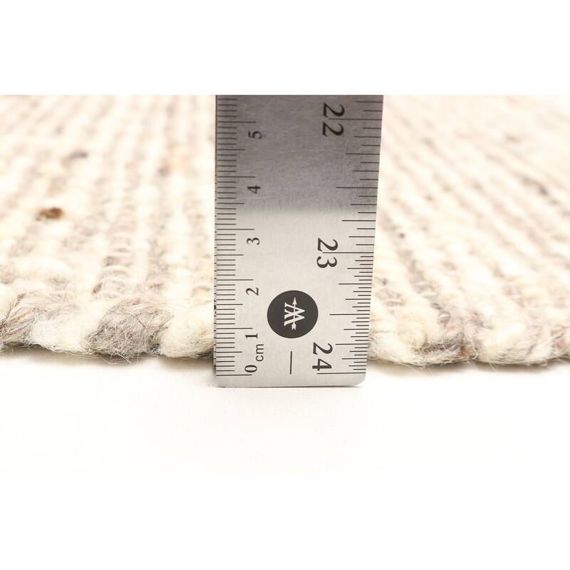 ECARPETGALLERY Braid weave Sienna Tan Wool Rug - 5'1 x 8'3