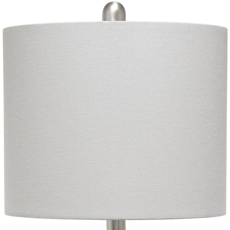 HomeRoots 20" Gray Hammered Glass Round Table Lamp With Gray Drum Shade - 11.00 in. x 20.00 in. x 11.00 in.