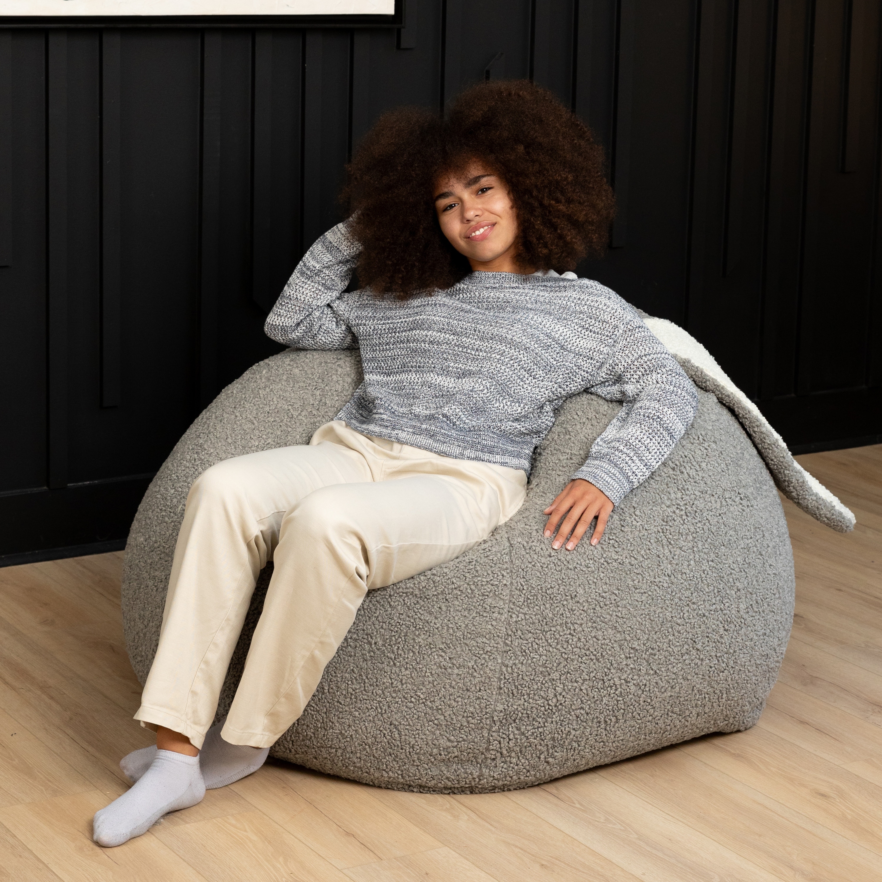 Raven-Symoné Home HopSeat Bunny - Oval Shaped Large Bean Bag Chair