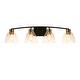 preview thumbnail 13 of 13, Modern Farmhouse 4-Light Black Gold Bathroom Vanity Lights Glass Wall Sconces - D32.3" x H8.6"