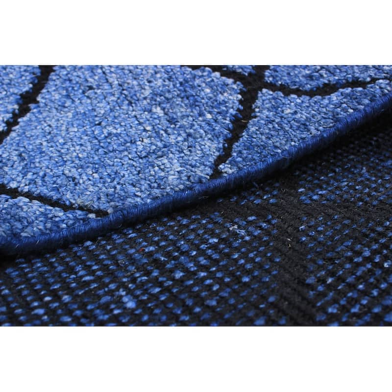 ECARPETGALLERY Hand-knotted La Seda Blue Rug - 5'3 x 7'6