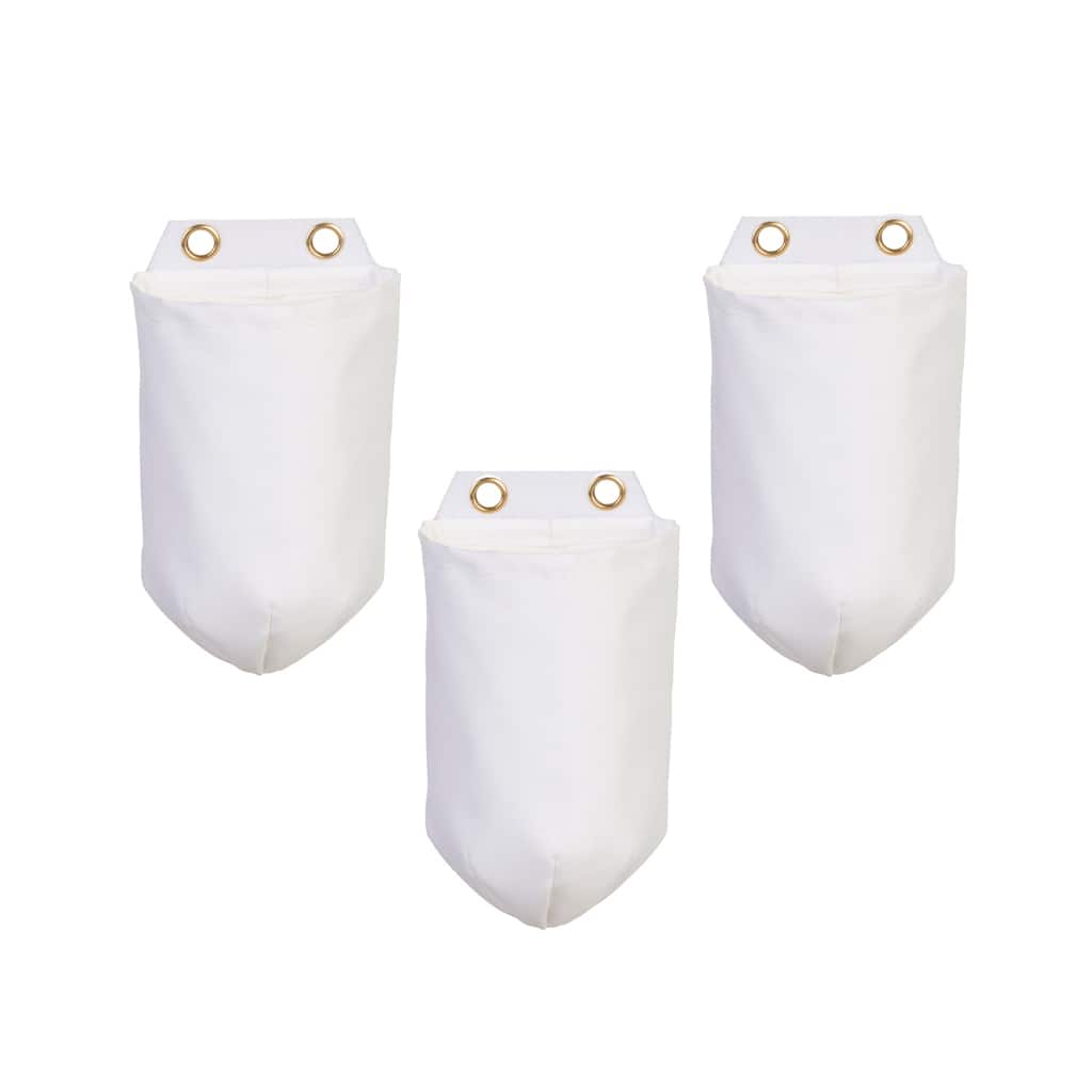 Medium White Fabric Wall Pocket Planter (Set of 3)