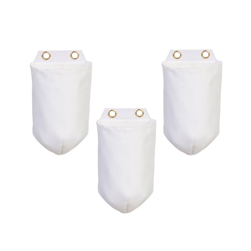 Medium White Fabric Wall Pocket Planter (Set of 3)