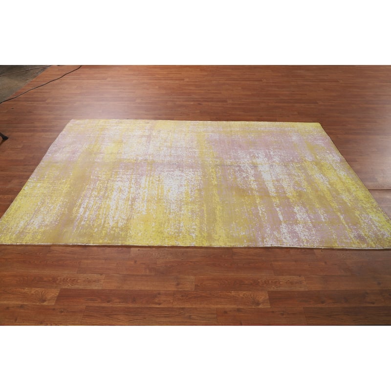 All-Over Abstract Modern Area Rug Hand-Knotted Wool Carpet - 4'10"x 7'9"