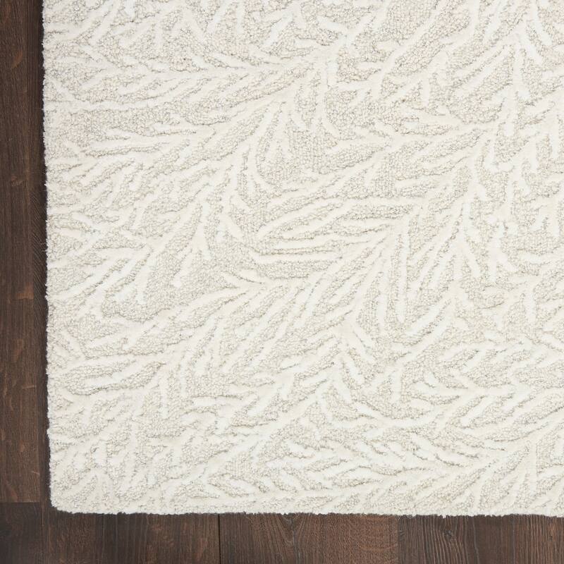 Michael Amini Star Contemporary Textured Botanical Abstract Glam Area Rug