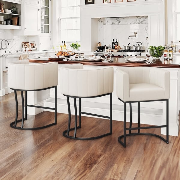 Faux Leather Counter Low Back Counter Height Chairs Faux Leather