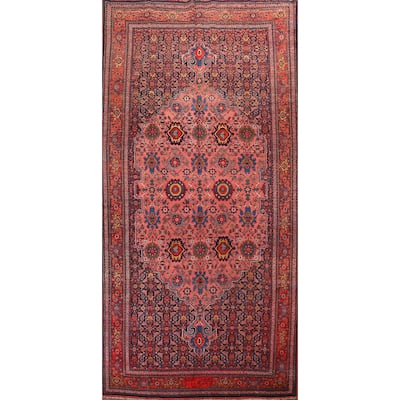 Pre-1900 Antique Bidjar Halvaei Persian Area Rug Handmade Wool Carpet - 7'7" x 15'5"