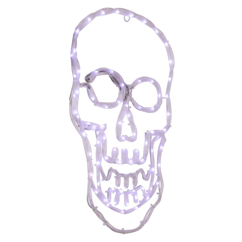 18" Lighted Skull Window Silhouette Halloween Decor