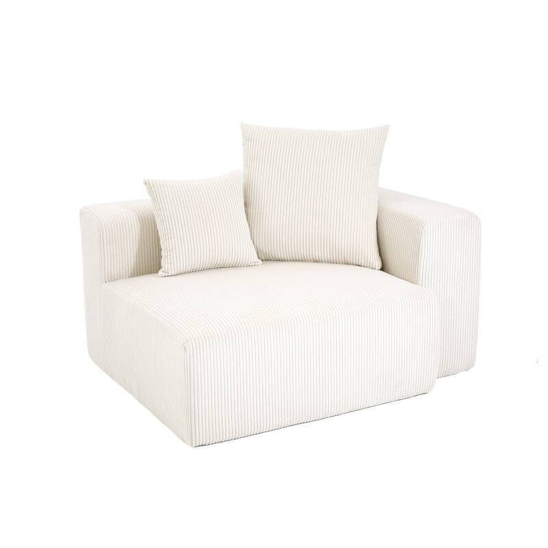 51"W Oversized Modular No Assembly Corduroy Accent Corner Chair