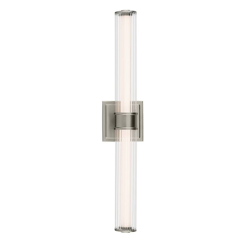 Kichler Lighting Laurene 26.5" Linear Bath Bar Medium LED with Clear Fluted Glass in Brushed Nickel