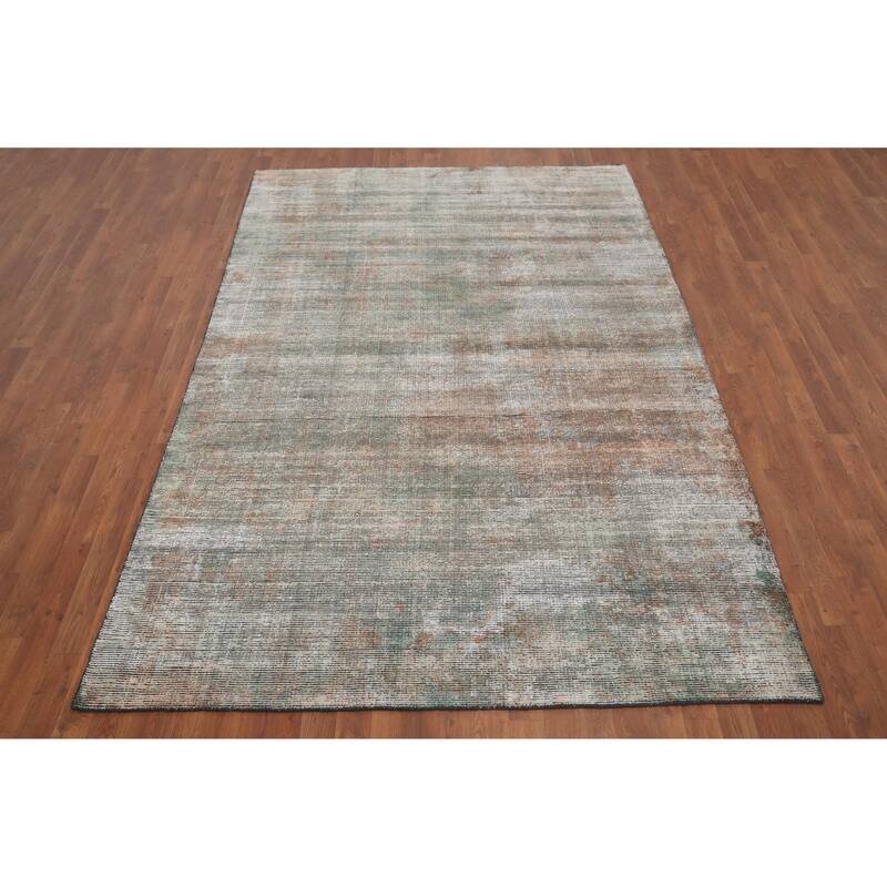 Hand Knotted Oriental Viscose Silk Carpet Modern Abstract Multi-Colored Abstract Area Rug - 9' 1'' X 6' 0''