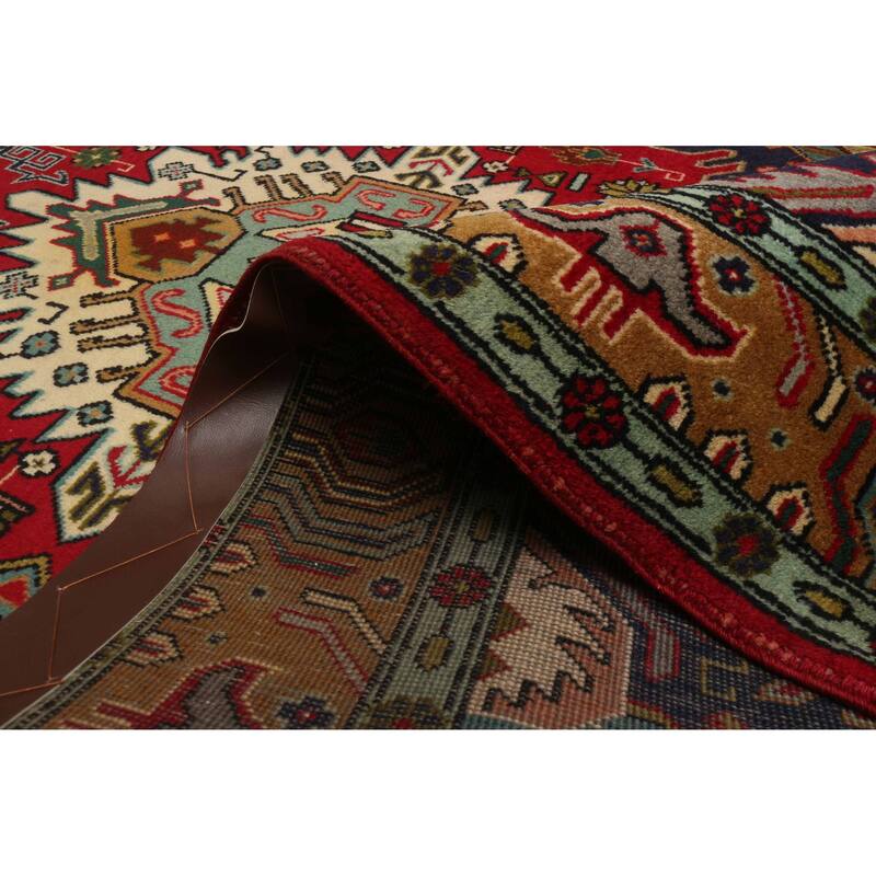 ECARPETGALLERY Hand-knotted Kayseri Vintage Red Wool Rug - 3'4 x 4'10