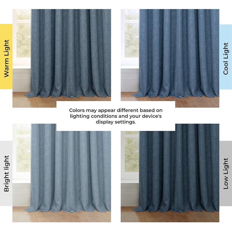 Exclusive Fabrics Textured Faux Linen Extra Wide Curtains Rod Pocket Single Panel (1 Panel)