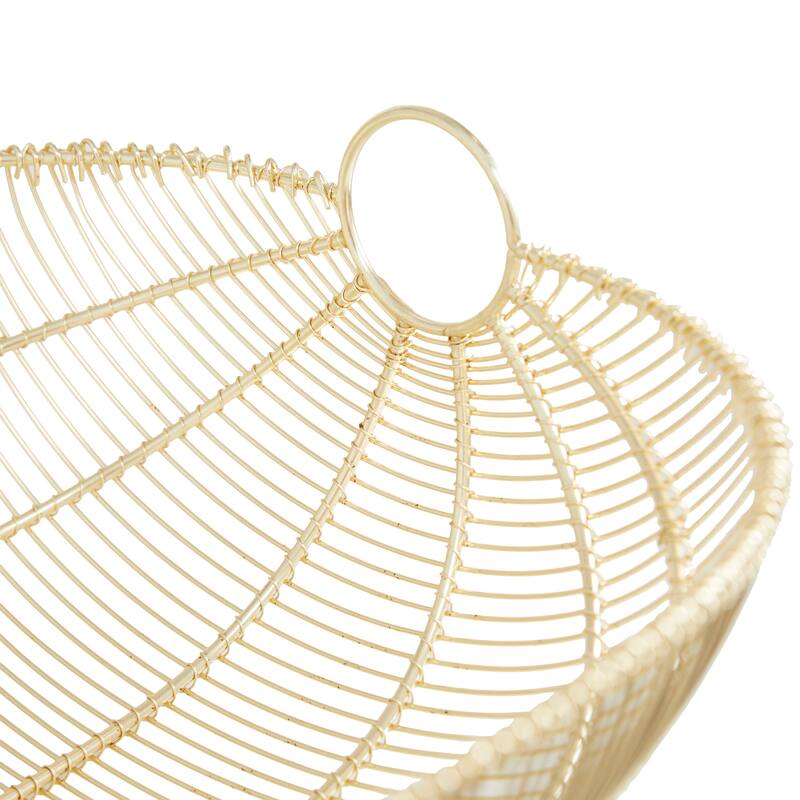 Gold Iron Contemporary Decorative Bowl (Set of 2) - 15 x 15 x 8