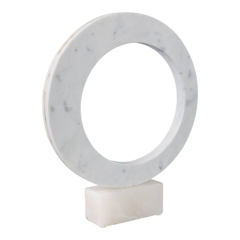 Stone Sculpture Circular Ring Geometric Base for Contemporary Display