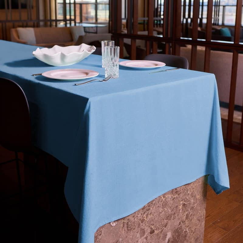 Charleston Woven Cotton Rich Tablecloth - 60"x84 - Water Blue