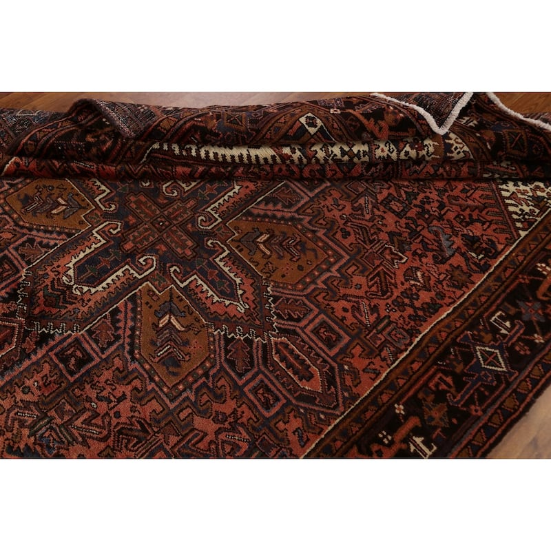 Vintage Traditional Geometric Heriz Persian Wool Area Rug Hand-knotted - 6'9" x 9'9"