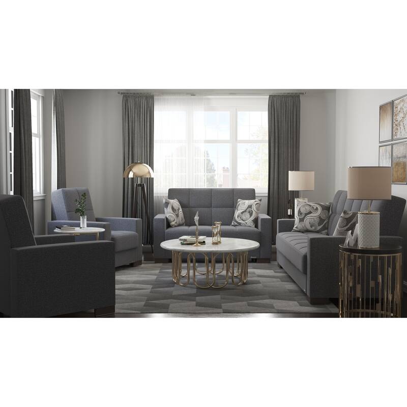 Collection Upholstered Convertible Loveseat With Storage