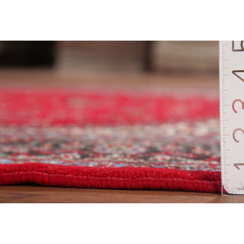 Traditional Floral Red Kashmar Turkish Area Rug Machine Made Carpet - 6'3" x 9'6"