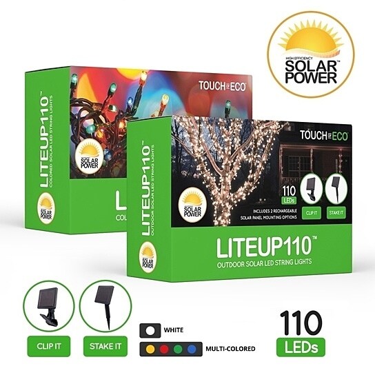 LITEUP110 Solar LED String Lights Outdoor Holiday Lights
