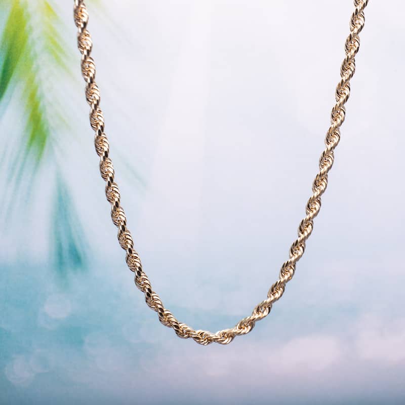 Miadora 14k Yellow Gold 22 Inch Rope Chain Necklace