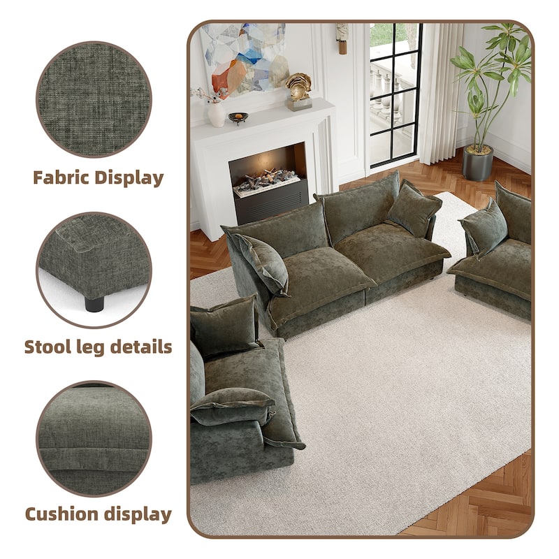 Cloud Chenille Upholstered Modular Sectional Sofa