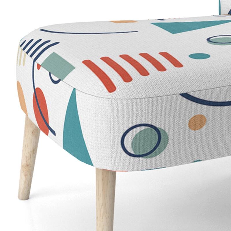 Designart "Multicolor Trendy Geometric " Upholstered Patterned Accent Chair and Arm Chair