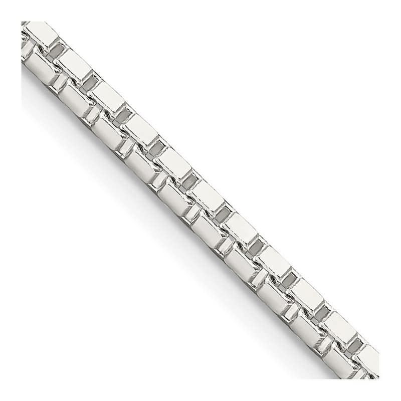 Curata 925 Sterling Silver 2.5mm Box Chain Necklace Options: 16 18 20 22 24 26 28 30 36