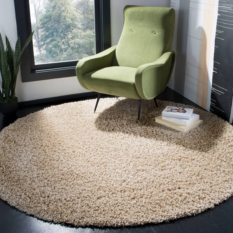 SAFAVIEH Athens Bharati Ilaha 1.5-inch Thick Rug - 6'7" Round - Beige